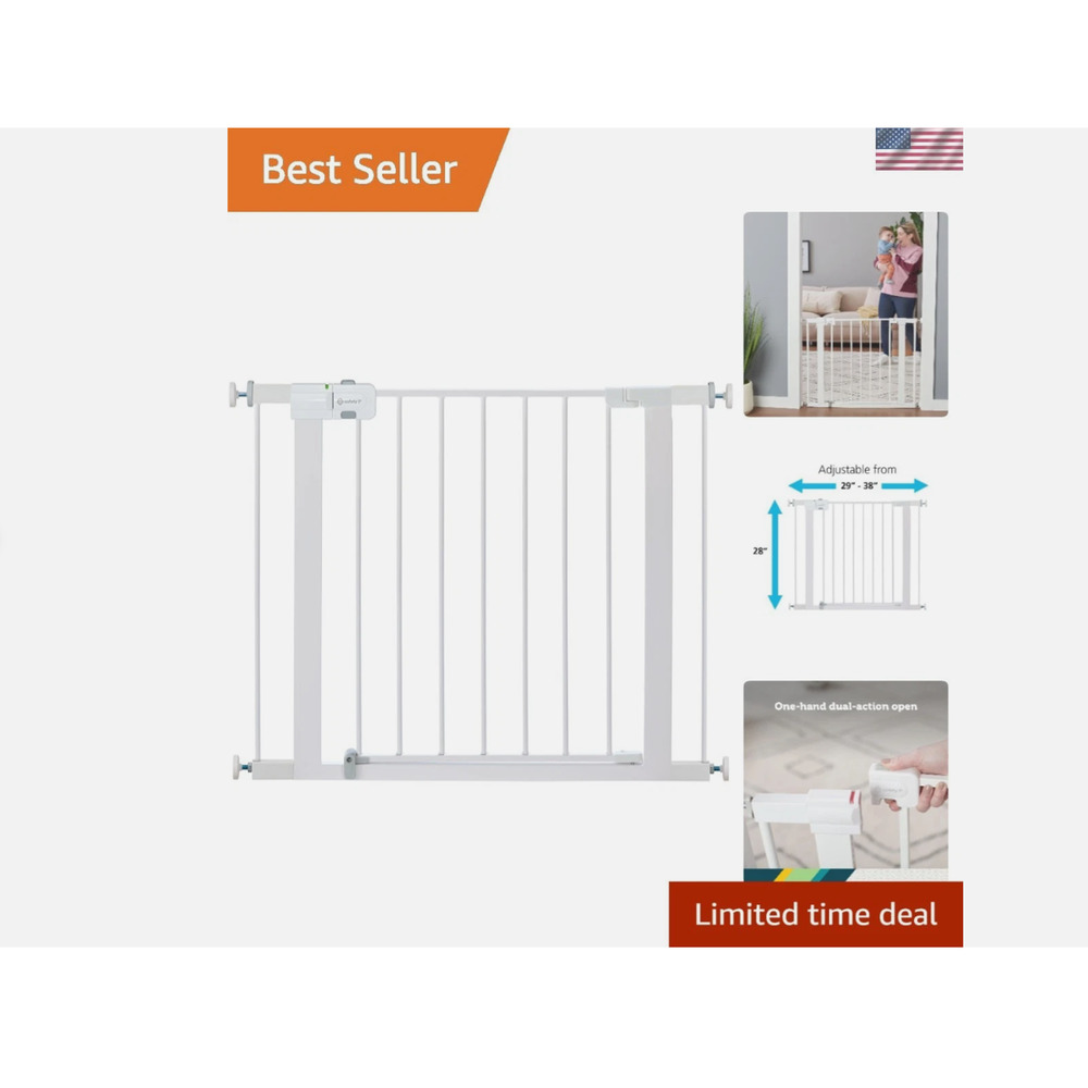 Safety 1st Child, Pet-Friendly Walk-Through Gate 28" Tall, 29-38" Doorway, White
